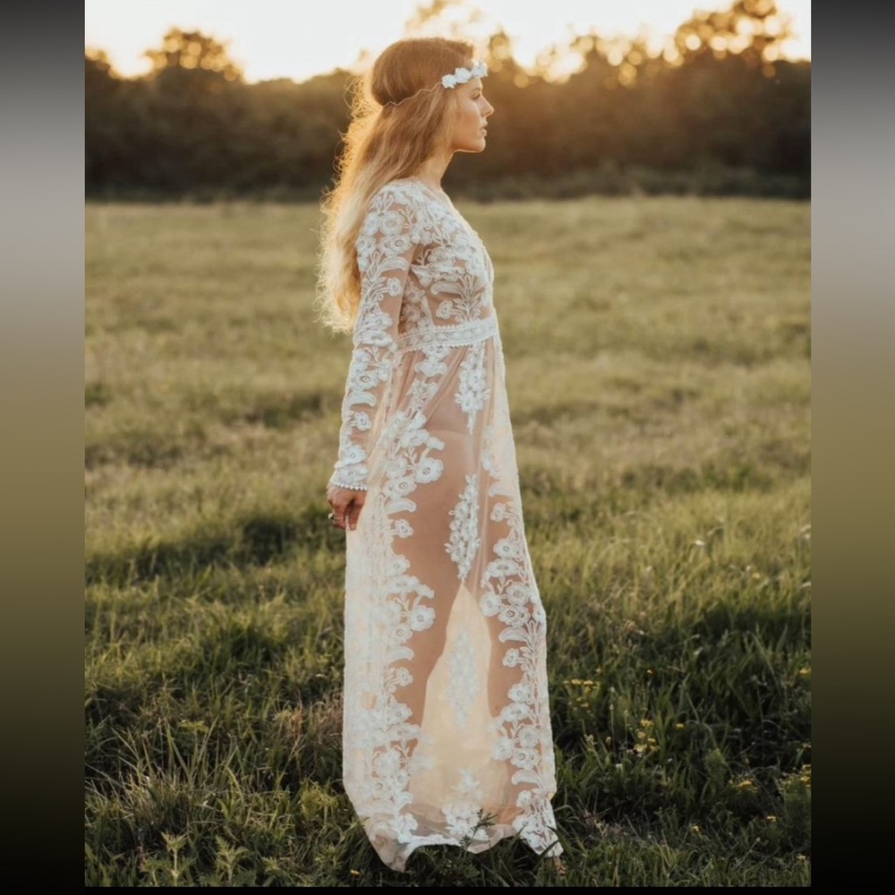For Love & Lemons Temecula Maxi Dress Small Cottagecore Romantic Fairy Feminine - Picture 3 of 17